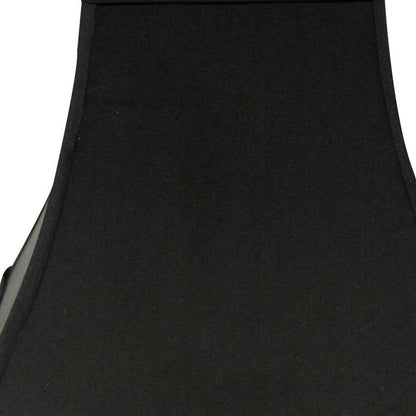 Black Shantung Silk Square Lamp Shade