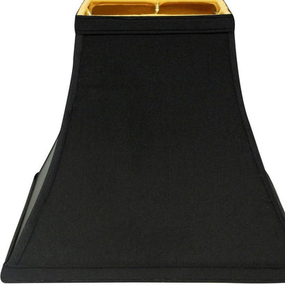 Black Shantung Silk Square Lamp Shade