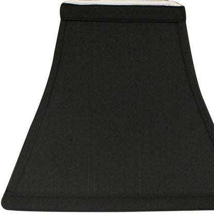 Black Shantung Silk Square Lamp Shade