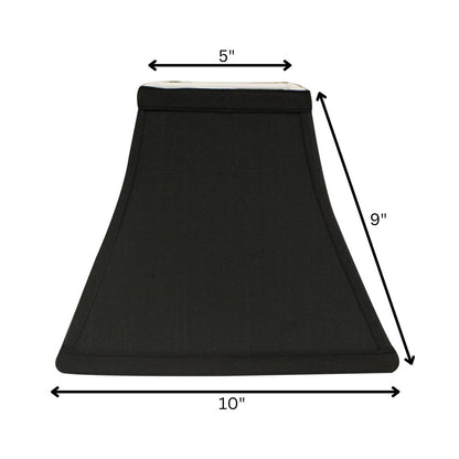 Black Shantung Silk Square Lamp Shade