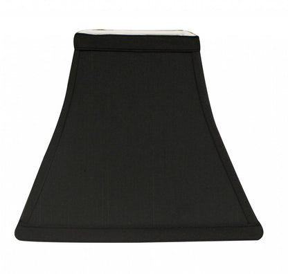 Black Shantung Silk Square Lamp Shade