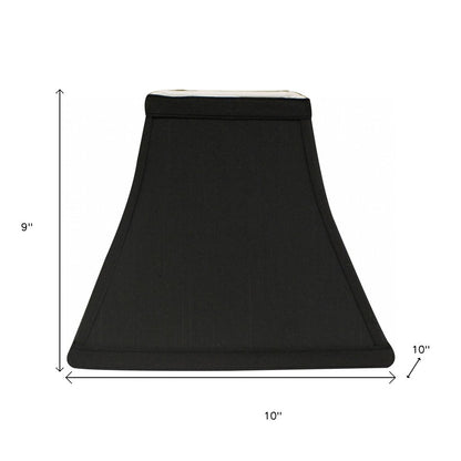 Black Shantung Silk Square Lamp Shade