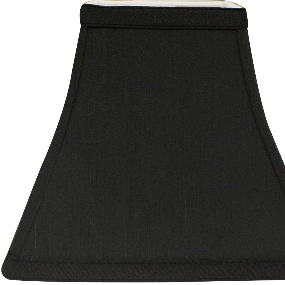 Black Shantung Silk Square Lamp Shade