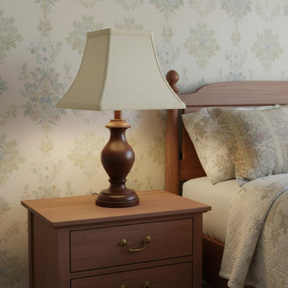 Ivory No Slub Innsbruck Print Square Lamp Shade