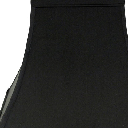 Black Shantung Silk Square Lamp Shade