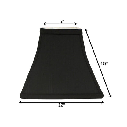 Black Shantung Silk Square Lamp Shade