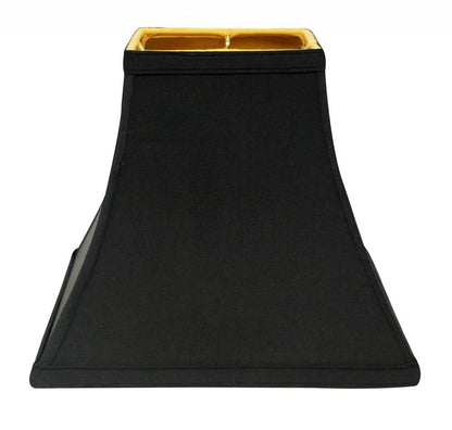 Black Shantung Silk Square Lamp Shade