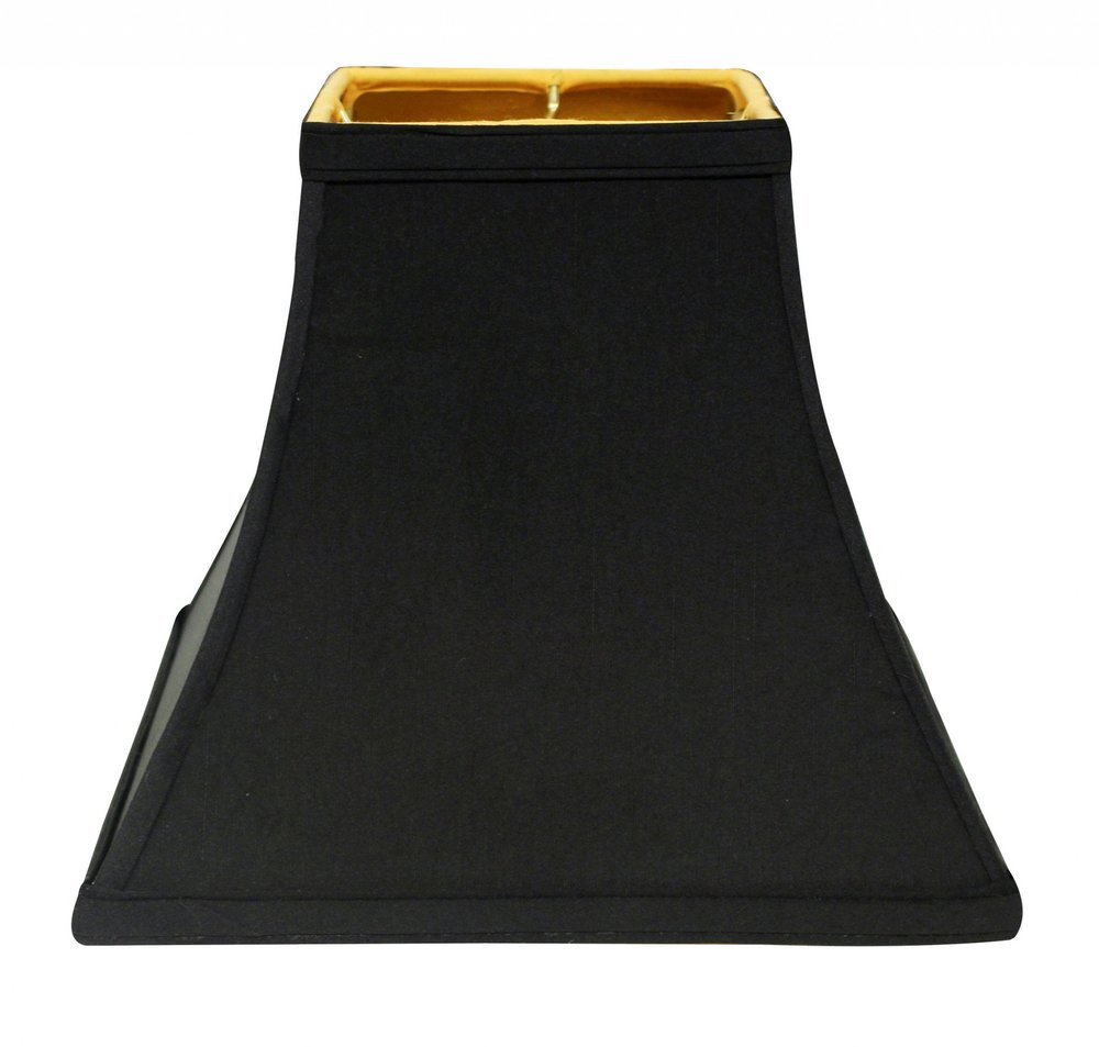Black Shantung Silk Square Lamp Shade
