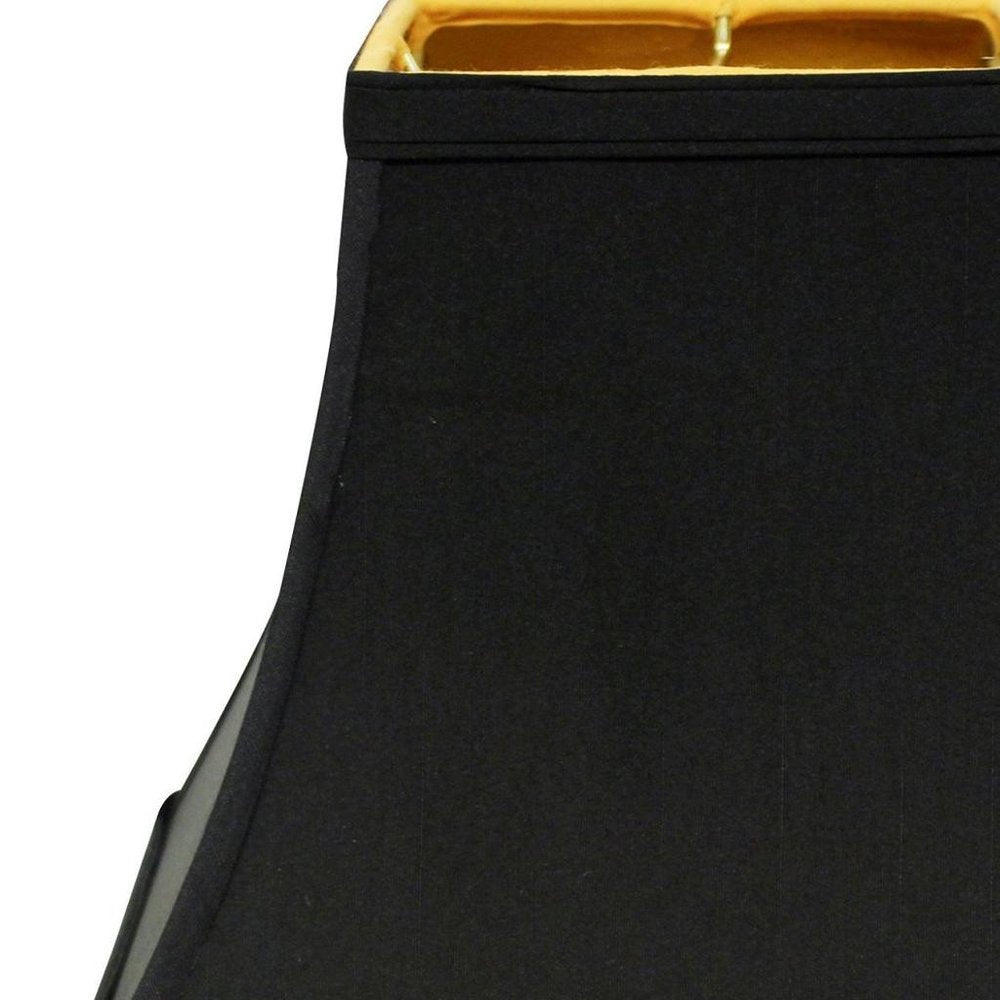 Black Shantung Silk Square Lamp Shade