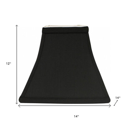 Black And White Shantung Silk Square Lamp Shade