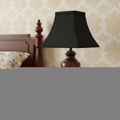 Black And White Shantung Silk Square Lamp Shade