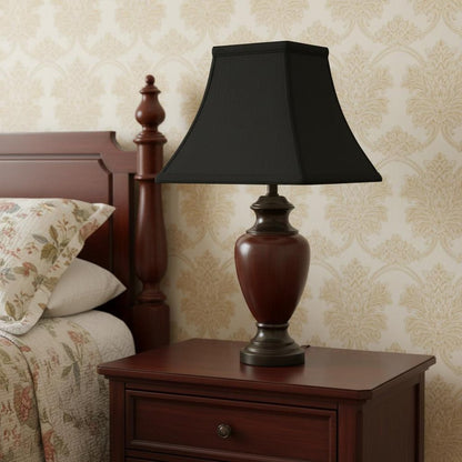 Black And White Shantung Silk Square Lamp Shade