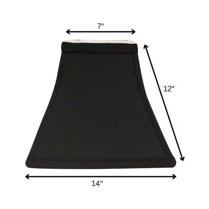 Black And White Shantung Silk Square Lamp Shade