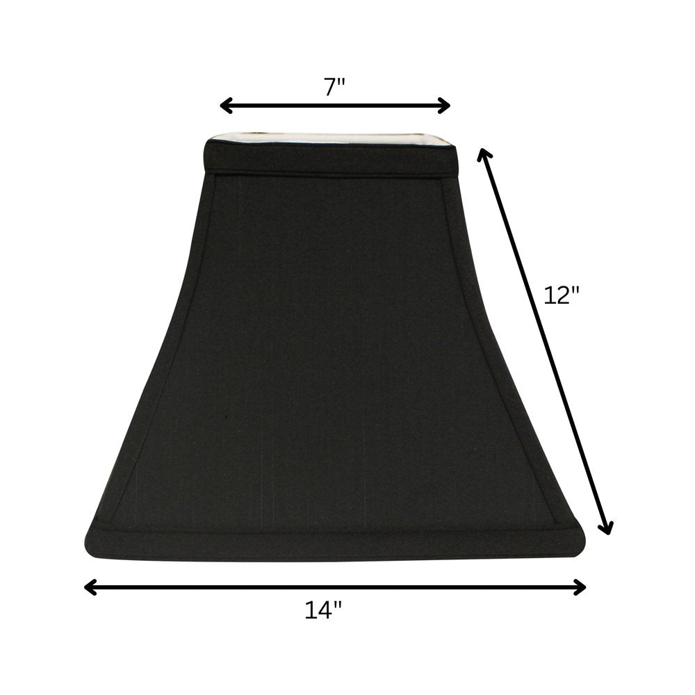 Black And White Shantung Silk Square Lamp Shade