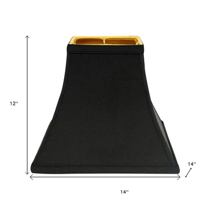 Black Shantung Silk Square Lamp Shade