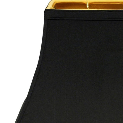Black Shantung Silk Square Lamp Shade