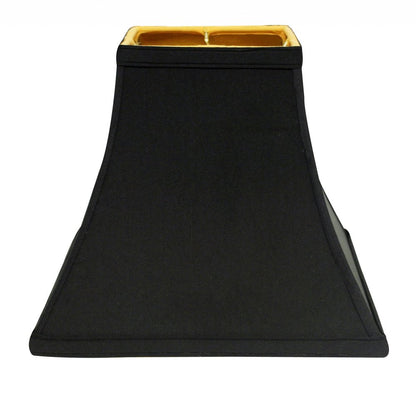 Black Shantung Silk Square Lamp Shade