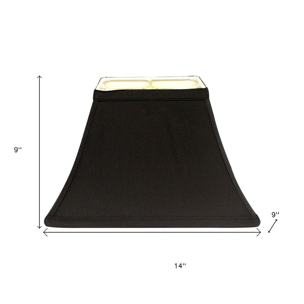Black Shantung Silk Bell Lamp Shade