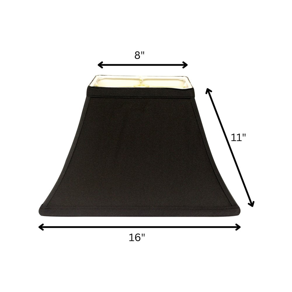 Black Shantung Silk Bell Lamp Shade
