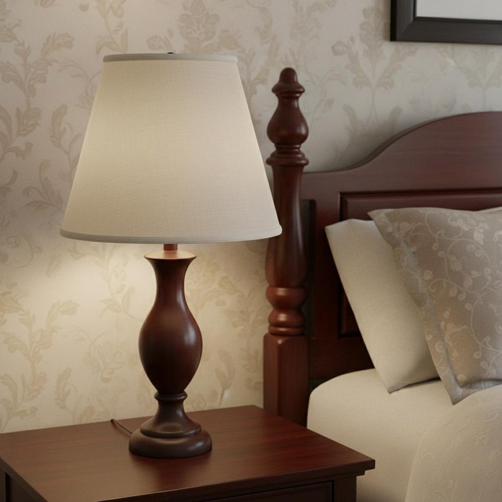 White Linen Empire Lamp Shade