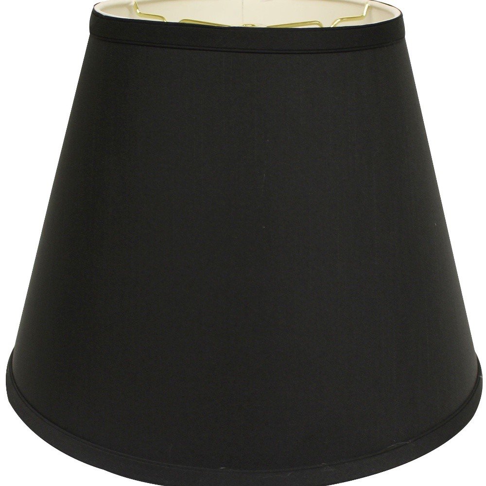 Black Shantung Silk Empire Lamp Shade