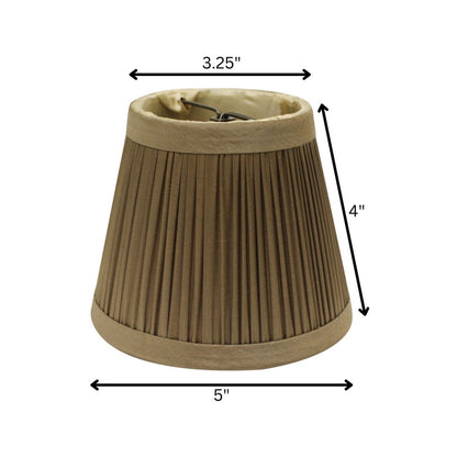 Ash Gray Taffeta Pleated Empire Lamp Shade