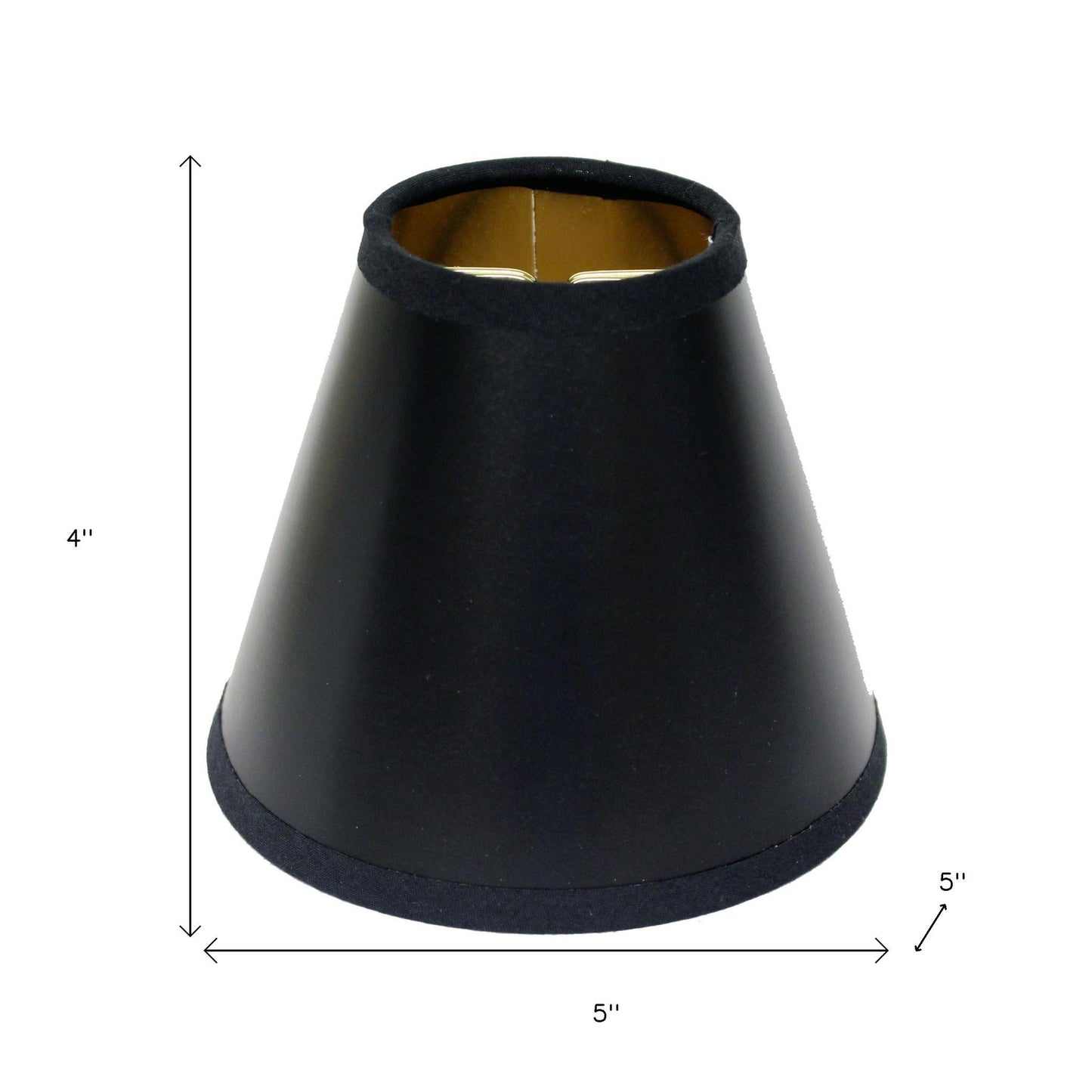 5" Black with Gold Set of 6 Chandelier Parchment Lampshades