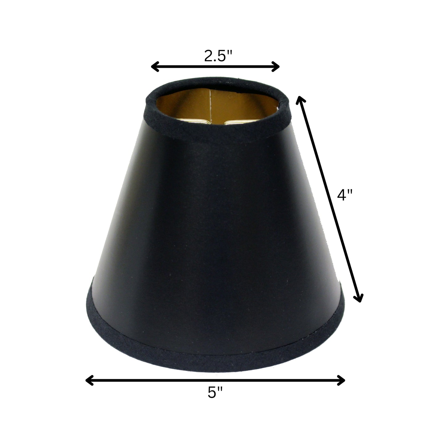 5" Black with Gold Set of 6 Chandelier Parchment Lampshades