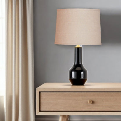 Dark Brown Linen Drum Lamp Shade