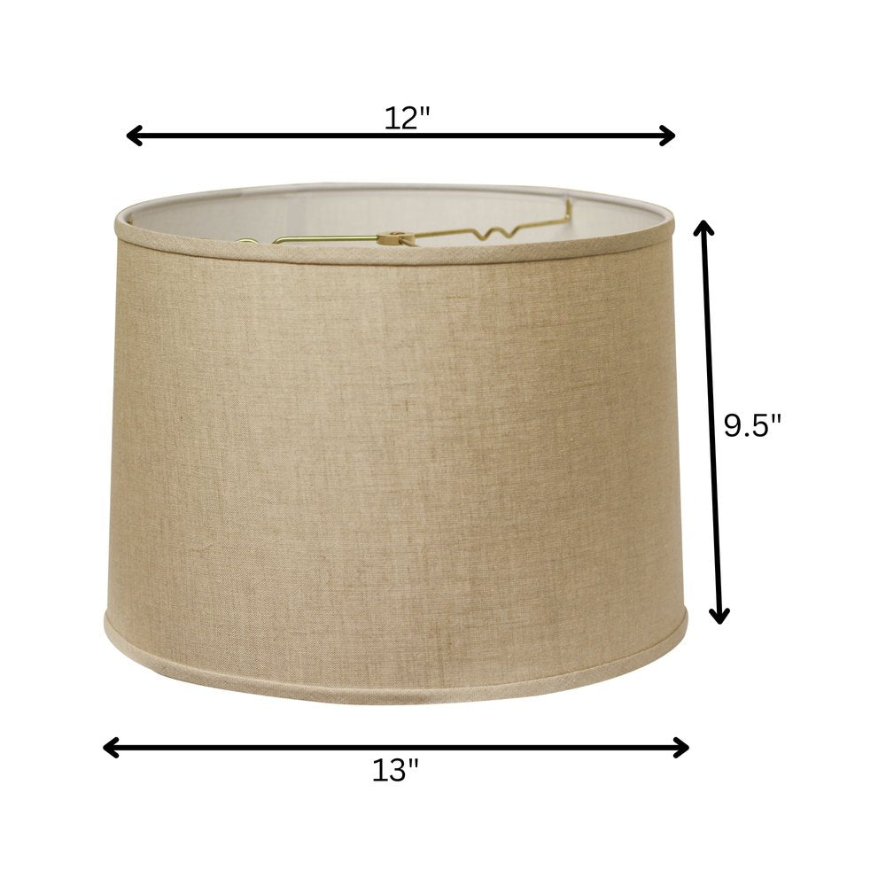 Dark Brown Linen Drum Lamp Shade