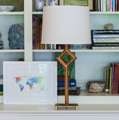 Dark Brown Linen Drum Lamp Shade