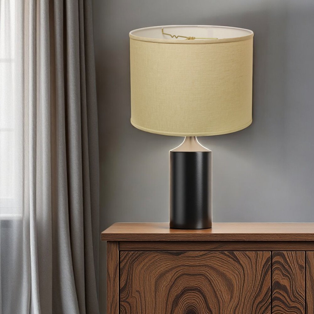 White Linen Drum Lamp Shade