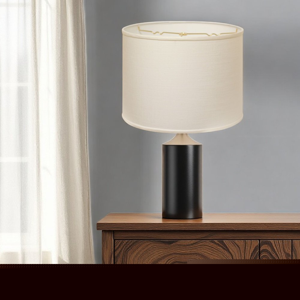 White Linen Drum Lamp Shade