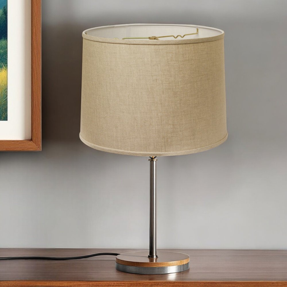 Dark Brown Linen Drum Lamp Shade