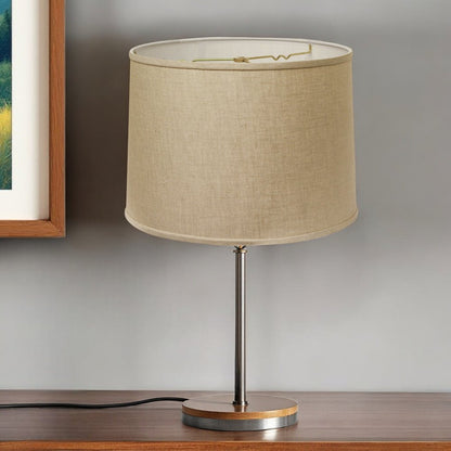 Dark Brown Linen Drum Lamp Shade