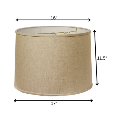 Dark Brown Linen Drum Lamp Shade