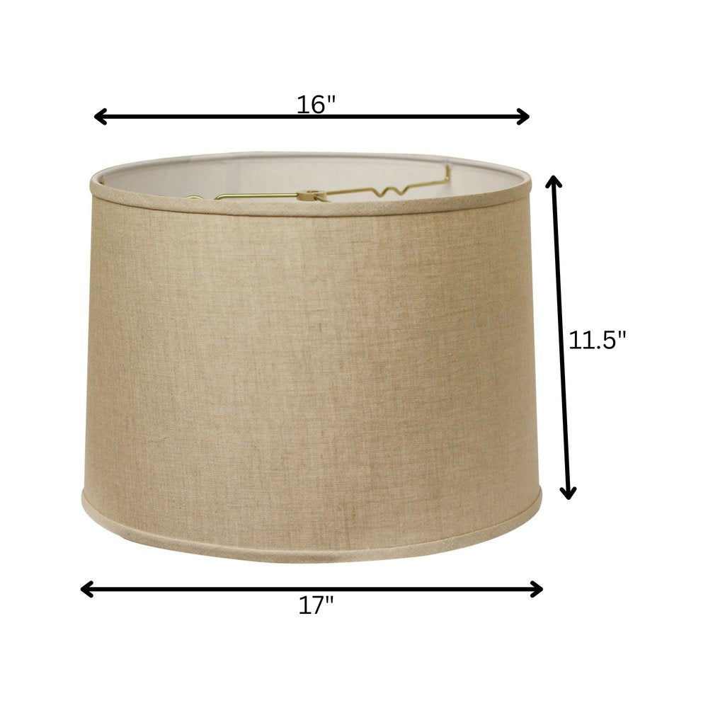 Dark Brown Linen Drum Lamp Shade
