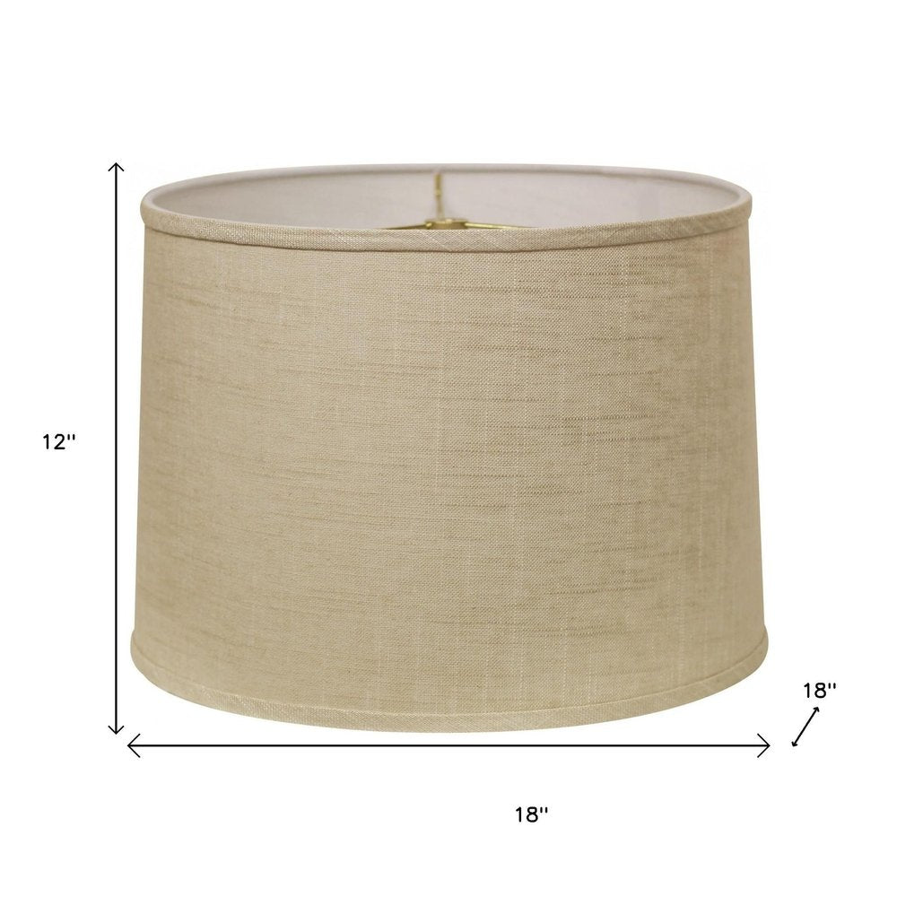 Light Yellow Linen Drum Lamp Shade