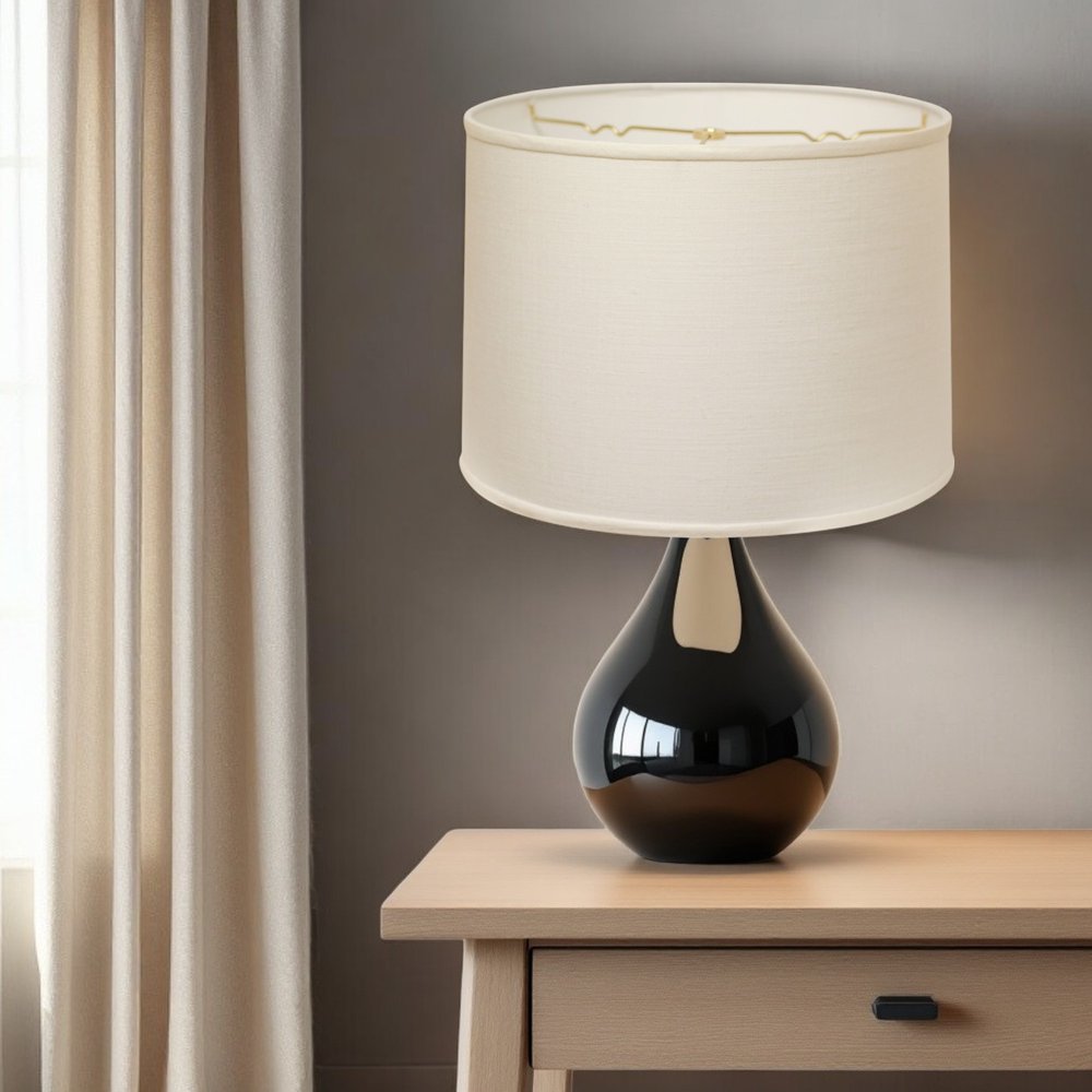 White Linen Drum Lamp Shade