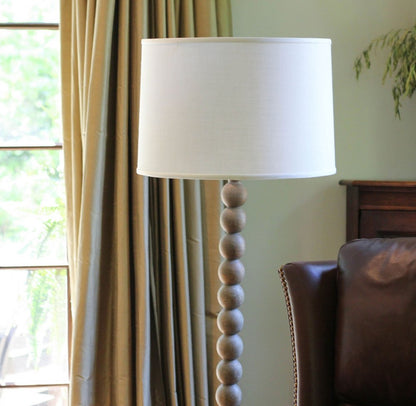 White Linen Drum Lamp Shade