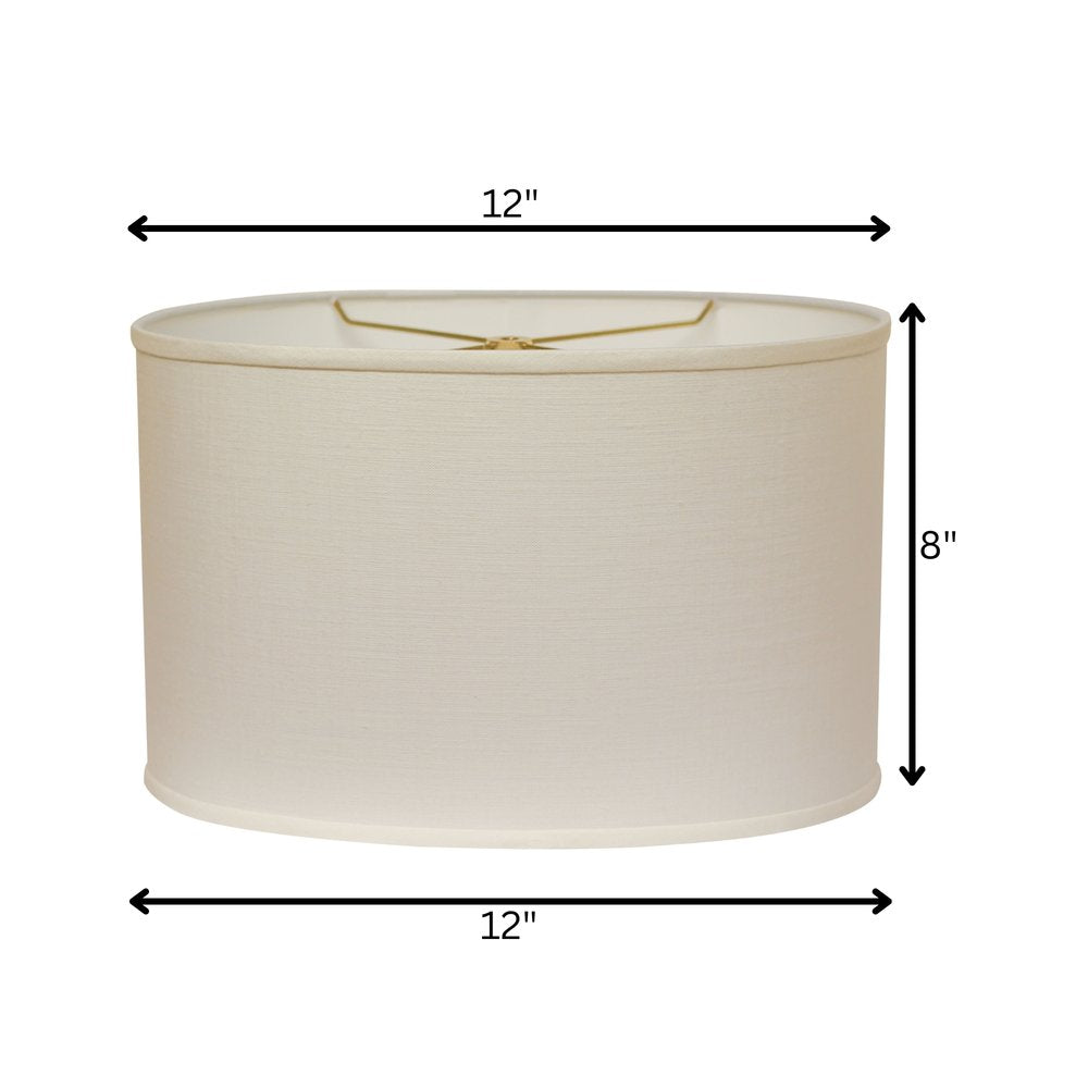 White Linen Oval Lamp Shade