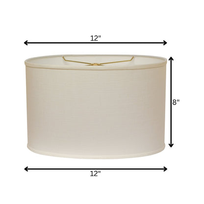 White Linen Oval Lamp Shade