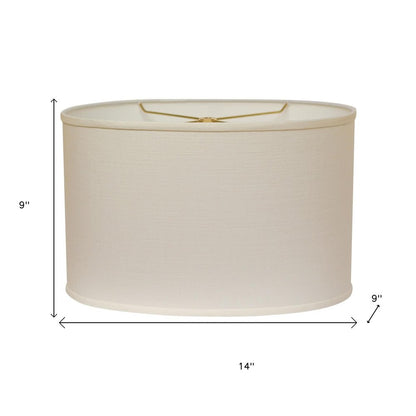 White Linen Oval Lamp Shade