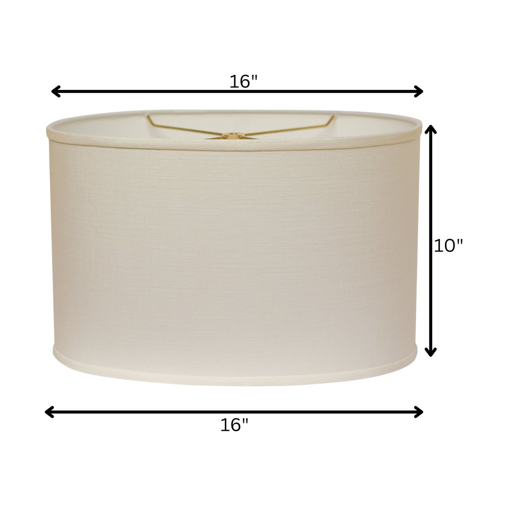 White Linen Oval Lamp Shade