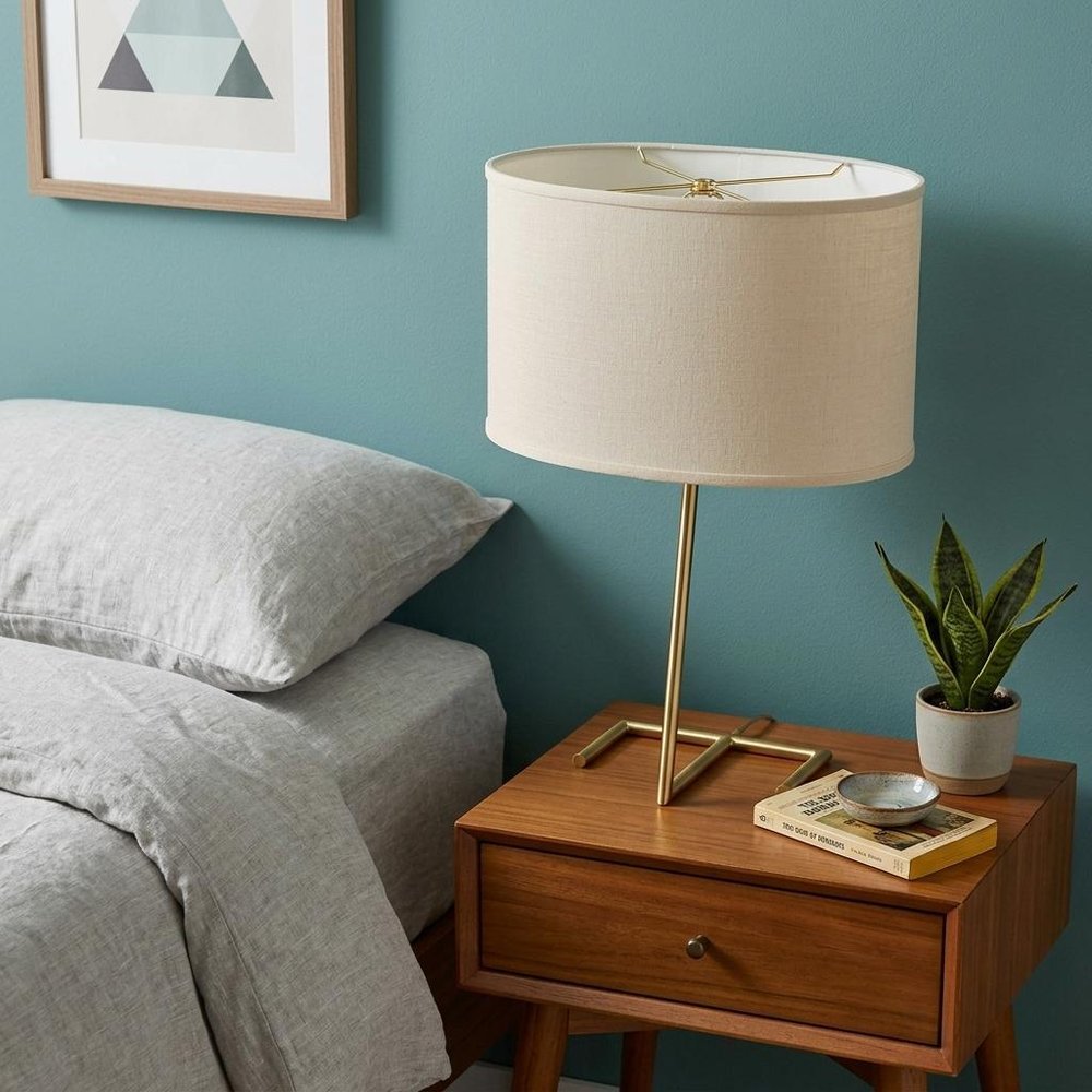 White Linen Oval Lamp Shade