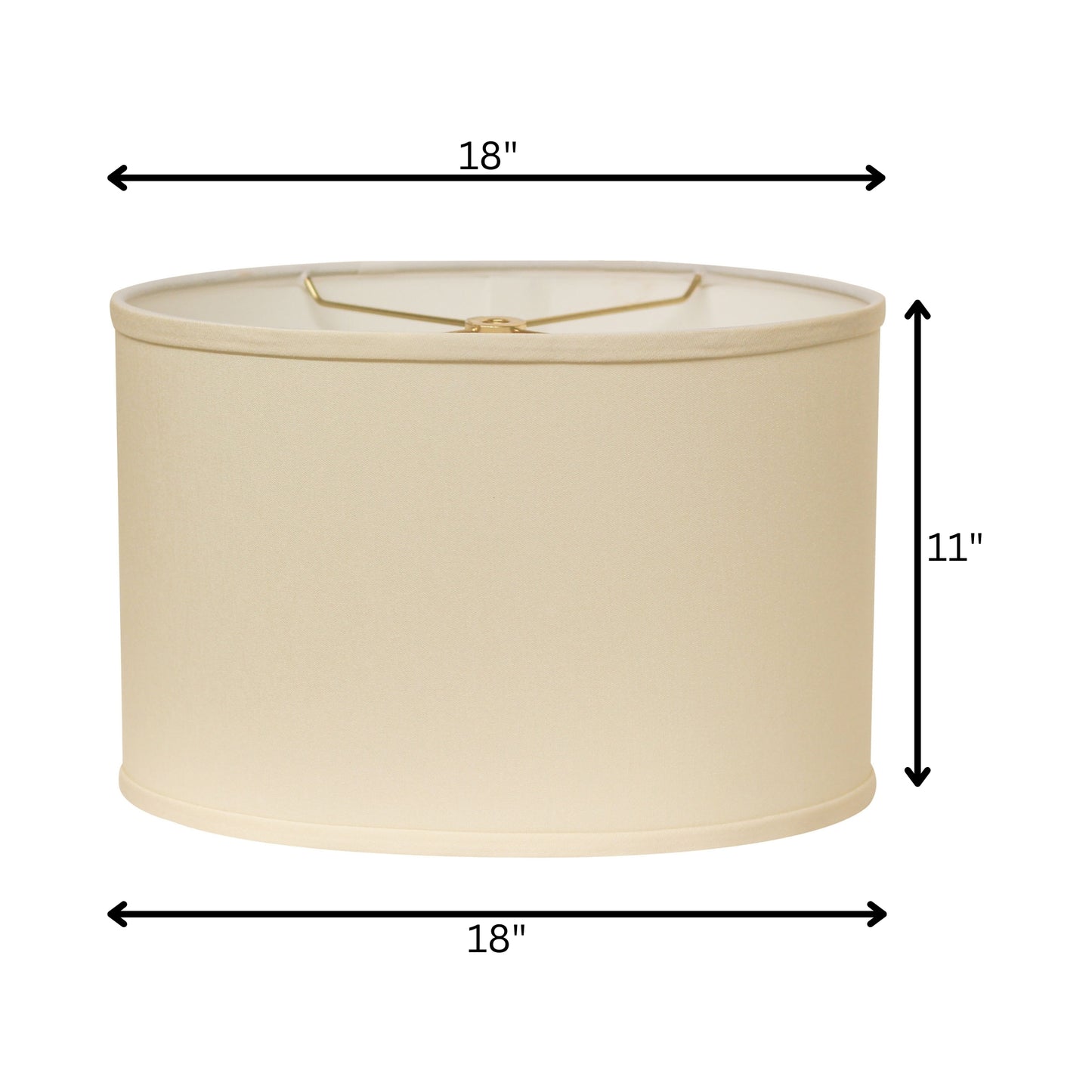 18" Ivory Throwback Oval No Slub Lampshade