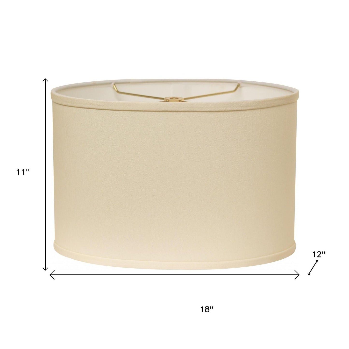18" Ivory Throwback Oval No Slub Lampshade