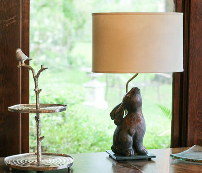 Dark Brown Linen Oval Lamp Shade