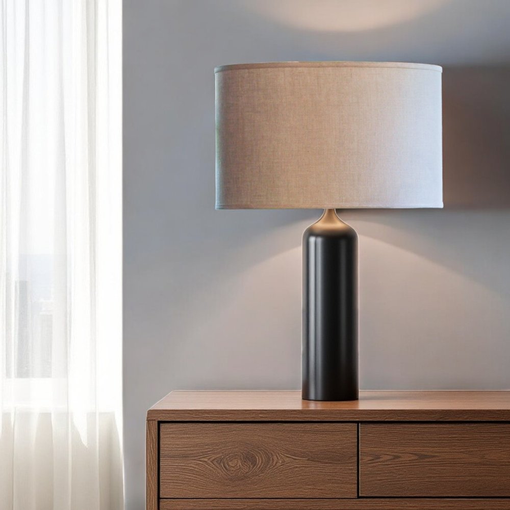 Dark Brown Linen Oval Lamp Shade