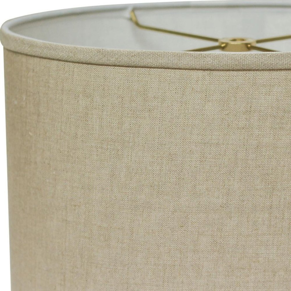 Dark Brown Linen Oval Lamp Shade